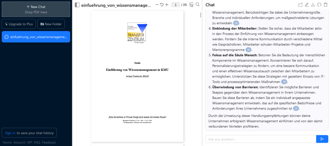 PDF-Analyse mit KI: ChatPDF