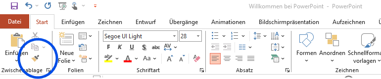 Das Format-Übertragen-Tool ist ein mächtiges Werkzeug, um das Design deiner Präsentation schnell und einheitlich zu gestalten.